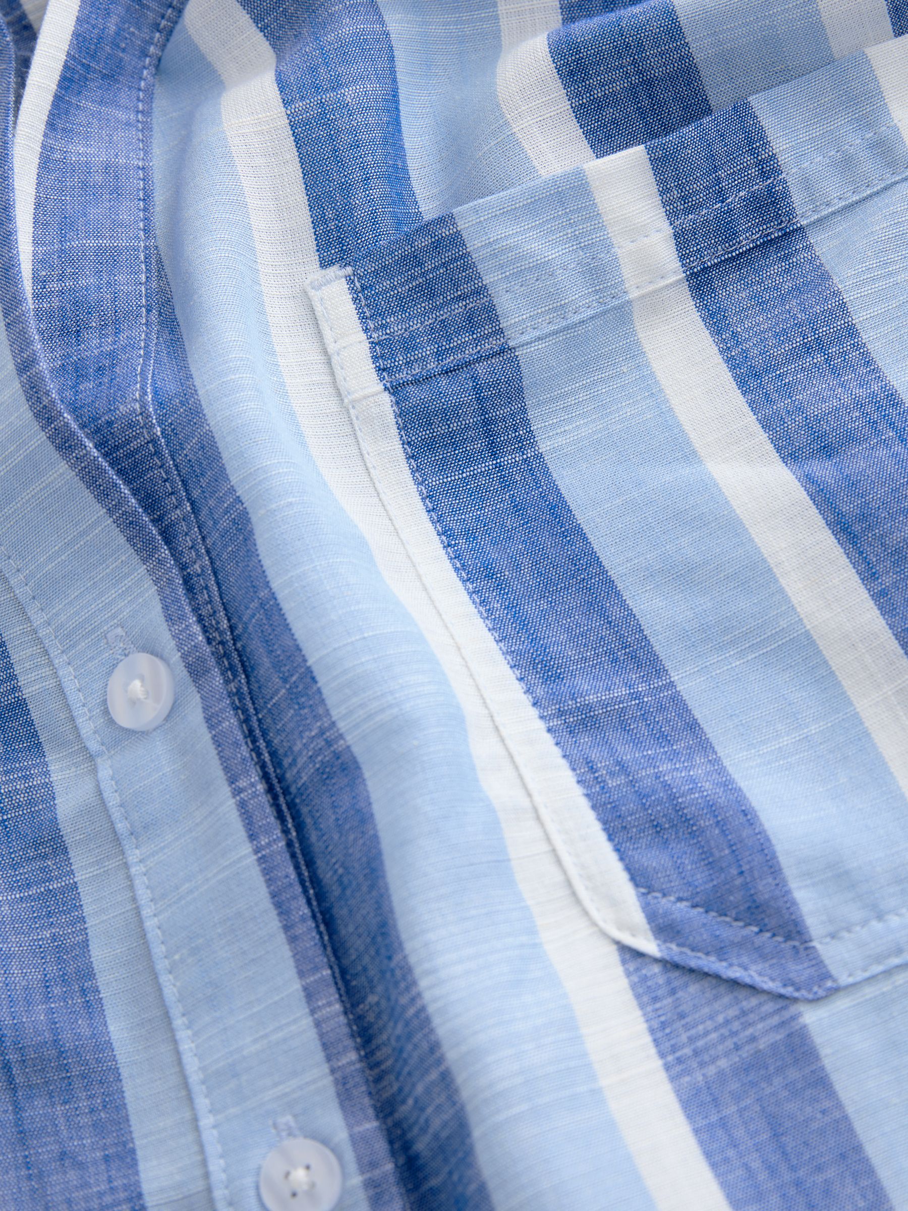 Stripe texture Blue Short-Sleeved Shirt main image 0