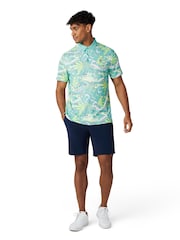 Original Penguin Golf Blue 60s Heritage Inspired Print Polo Shirt - Image 1 of 5