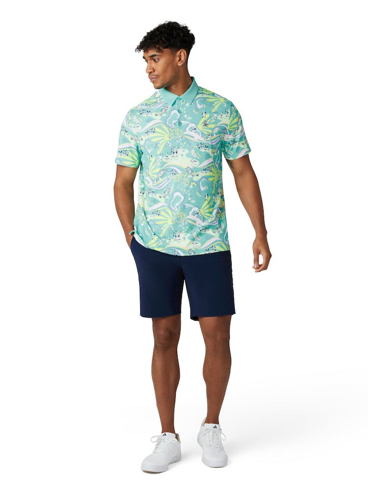 Original Penguin Golf Blue 60s Heritage Inspired Print Polo Shirt - Image 1 of 5