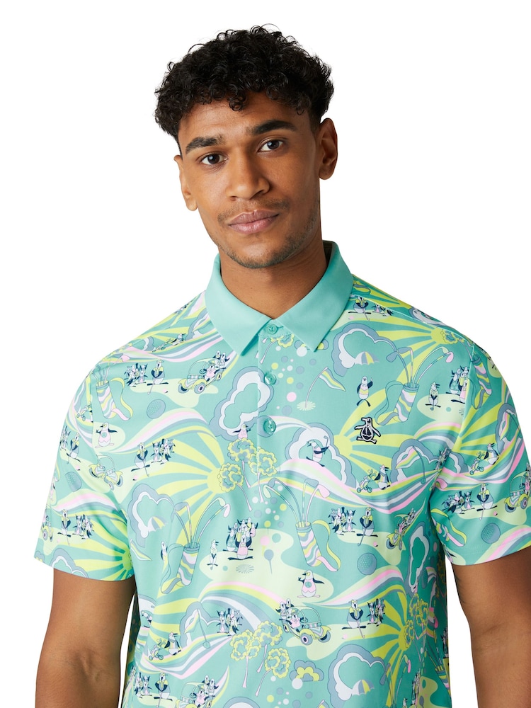Original Penguin Golf із синім принтом 60s Heritage Inspired - Image 3 of 5