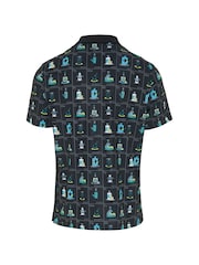 Original Penguin Golf Petes Flash Drinking Cards Black Polo Shirt - Image 4 of 4