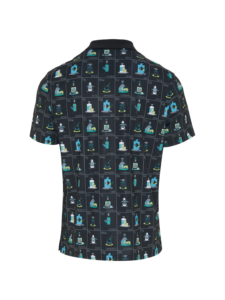 Original Penguin Golf Petes Flash Drinking Cards Black Polo Shirt - Image 4 of 4
