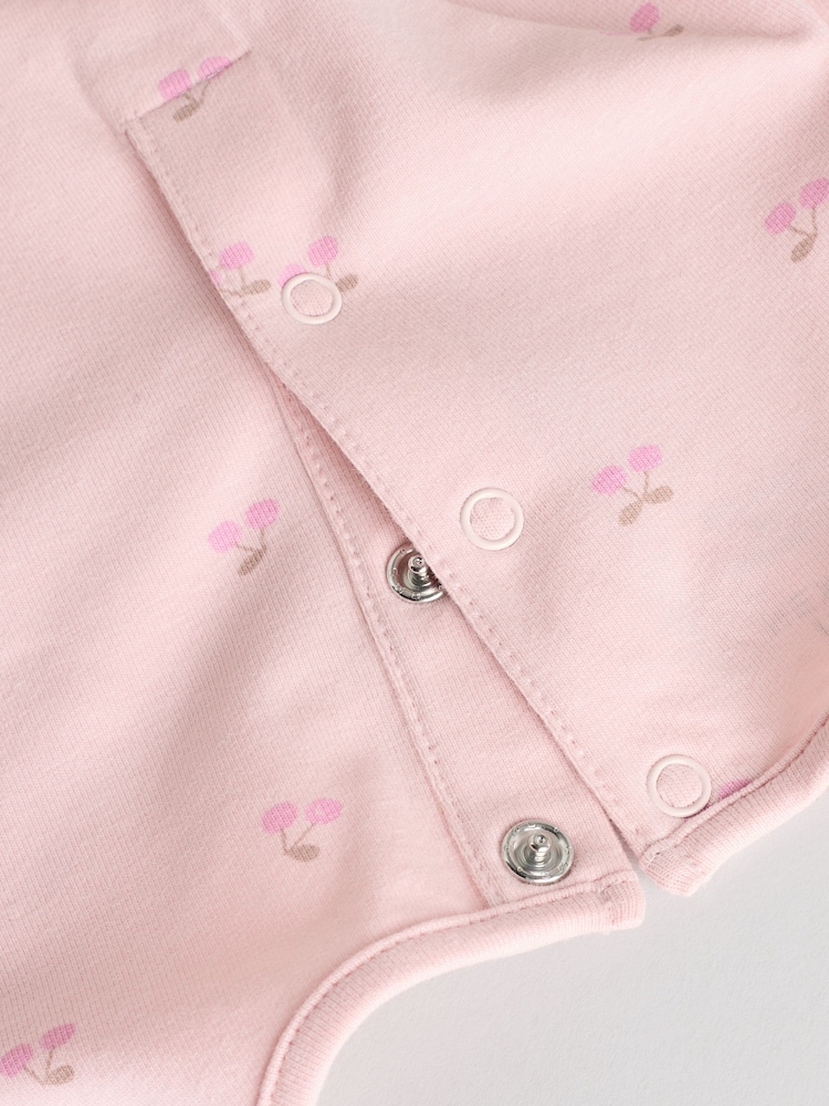 Pink/Cream/Grey Heart 4-pack Short Sleeve Baby Ribbed Top - Image 10 of 13