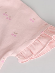 Rosa/Cream/Graues Herz - 4er-Pack kurzärmliges geripptes Baby-Oberteil - Bild 11 von 13