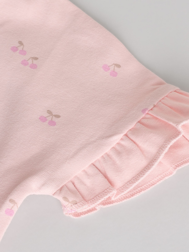 Pink/Cream/Grey Heart 4-pack Short Sleeve Baby Ribbed Top - Image 11 of 13