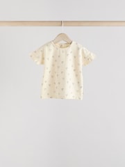 Rosa/Cream/Graues Herz - 4er-Pack kurzärmliges geripptes Baby-Oberteil - Bild 6 von 13