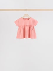 Azul/rosa/blanco - Pack de 4 tops de canalé de manga corta para bebé - Imagen 3 de 11