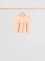 Azul/rosa/blanco - Pack de 4 tops de canalé de manga corta para bebé - Imagen 5 de 11