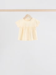 Azul/rosa/blanco - Pack de 4 tops de canalé de manga corta para bebé - Imagen 6 de 11