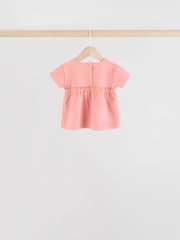 Azul/rosa/blanco - Pack de 4 tops de canalé de manga corta para bebé - Imagen 7 de 11