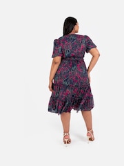 Lovedrobe Shirring Waist Puff Sleeve Midi Dress - Image 2 of 5
