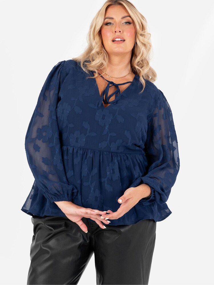 Lovedrobe Burnout Long Sleeve Top - Image 1 of 4 Lovedrobe Burnout Long Sleeve Top - Image 1 of 4
