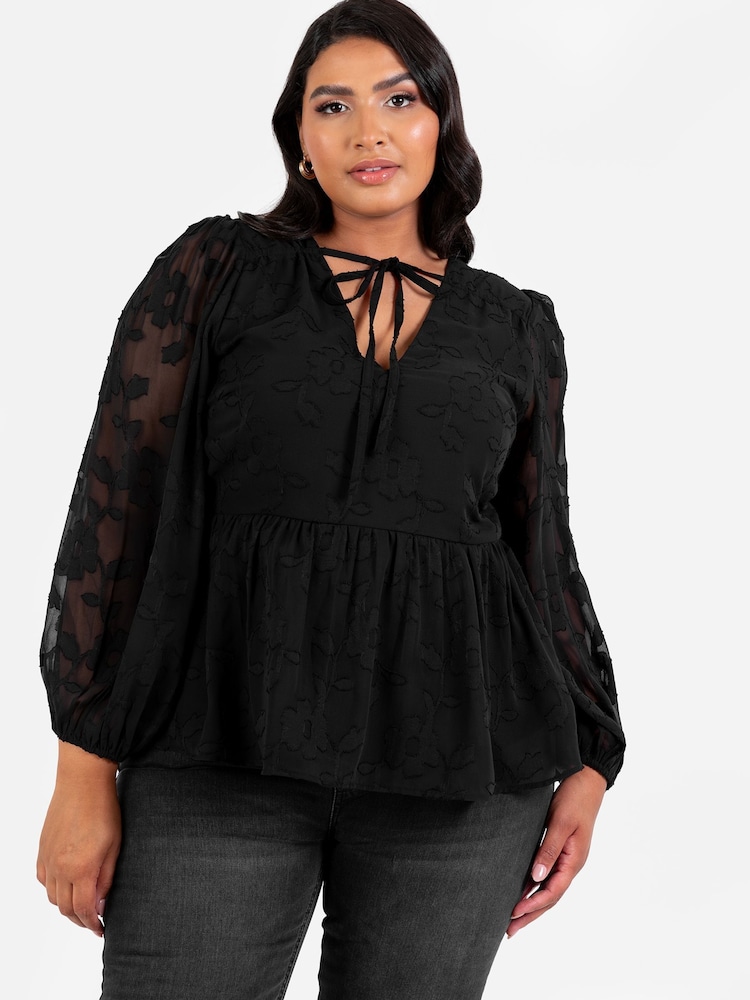 Lovedrobe Burnout Long Sleeve Top - Image 1 of 6