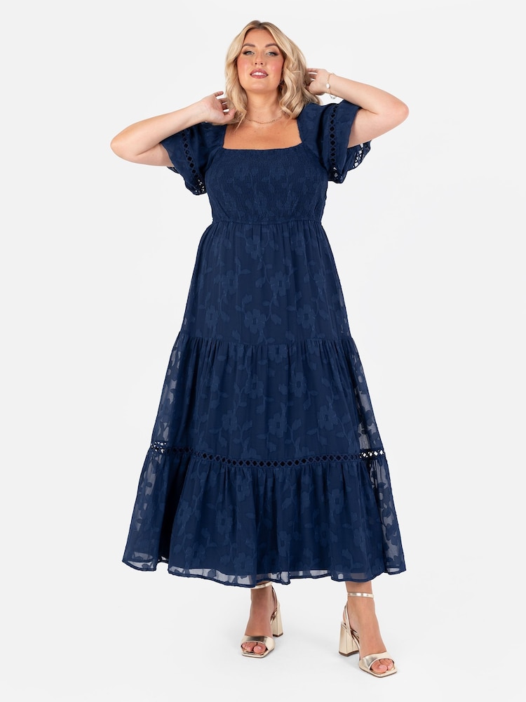 Lovedrobe Burnout Puff Sleeve Maxi Dress - Image 1 of 4