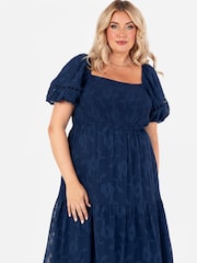 Lovedrobe Burnout Puff Sleeve Maxi Dress - Image 3 of 4