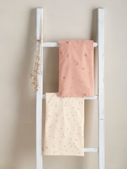 Mamas & Papas Pink Welcome To The World Wildflower Cotbed Sheets 2 Pack - Image 1 of 8