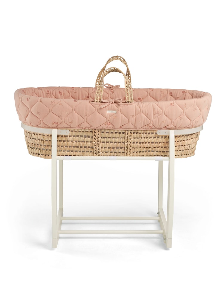 Mamas & Papas Pink Welcome To The World Wildflower Moses Basket - Image 6 of 6