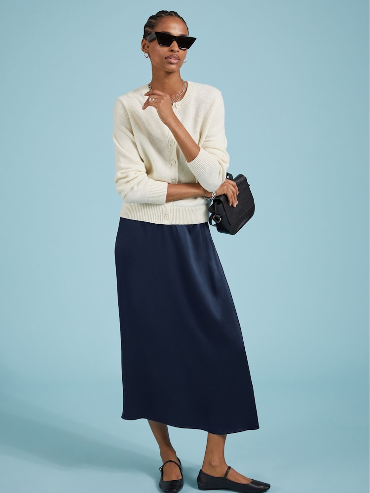 Baukjen Blue Doris Satin Slip Skirt - Image 1 of 5