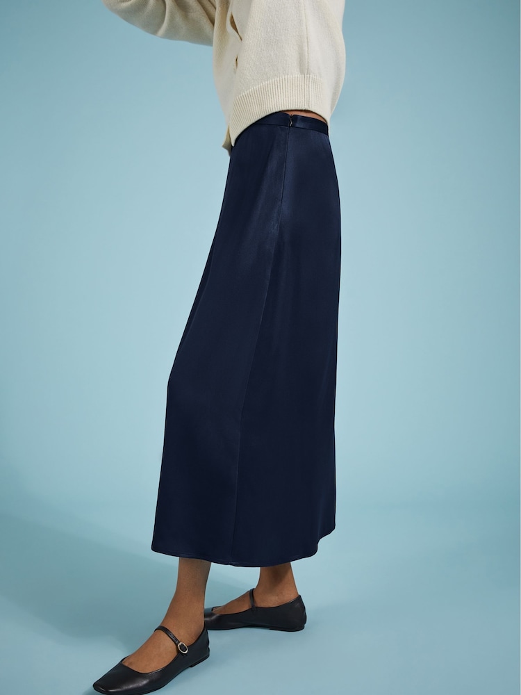 Baukjen Blue Doris Satin Slip Skirt - Image 2 of 5