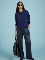 Baukjen – Monica – Satinhose mit weitem Bein, Blau - Bild 1 von 5