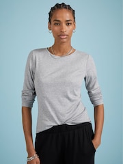 Baukjen Grey Krystea Luxe Crew Neck Top - Image 1 of 4