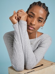 Baukjen Grey Krystea Luxe Crew Neck Top - Image 2 of 4