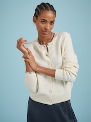 Baukjen Cream Marie Recycled Wool Blend Cardigan - Image 1 of 5