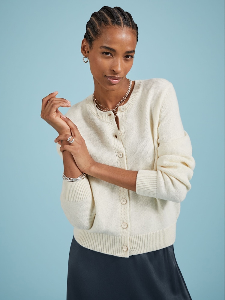 Baukjen Cream Marie Recycled Wool Blend Cardigan - Image 1 of 5