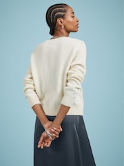 Baukjen Cream Marie Recycled Wool Blend Cardigan - Image 2 of 5
