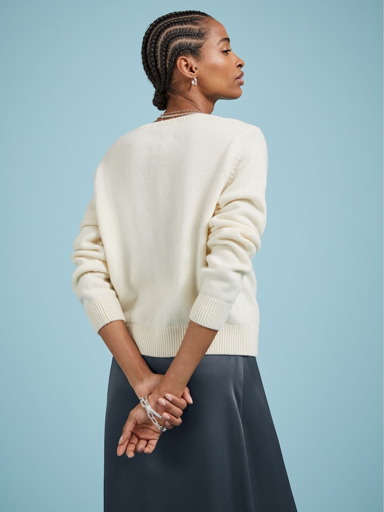 Baukjen Cream Marie Recycled Wool Blend Cardigan - Image 2 of 5 Baukjen Cream Marie Recycled Wool Blend Cardigan - Image 2 of 5