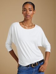 Baukjen Spenser Relaxed Boat Neck White Top - Image 1 of 4