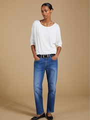 Baukjen Spenser Relaxed Boat Neck White Top - Image 3 of 4