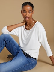 Baukjen Spenser Relaxed Boat Neck White Top - Image 4 of 4