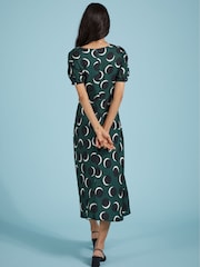 Baukjen Green Kaydence Printed Midi Tea Dress with Livaeco - Image 4 of 5