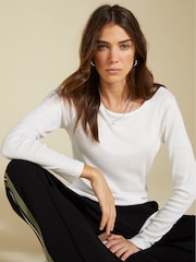 Baukjen Krystea Luxe Crew Neck White Top - Image 2 of 5