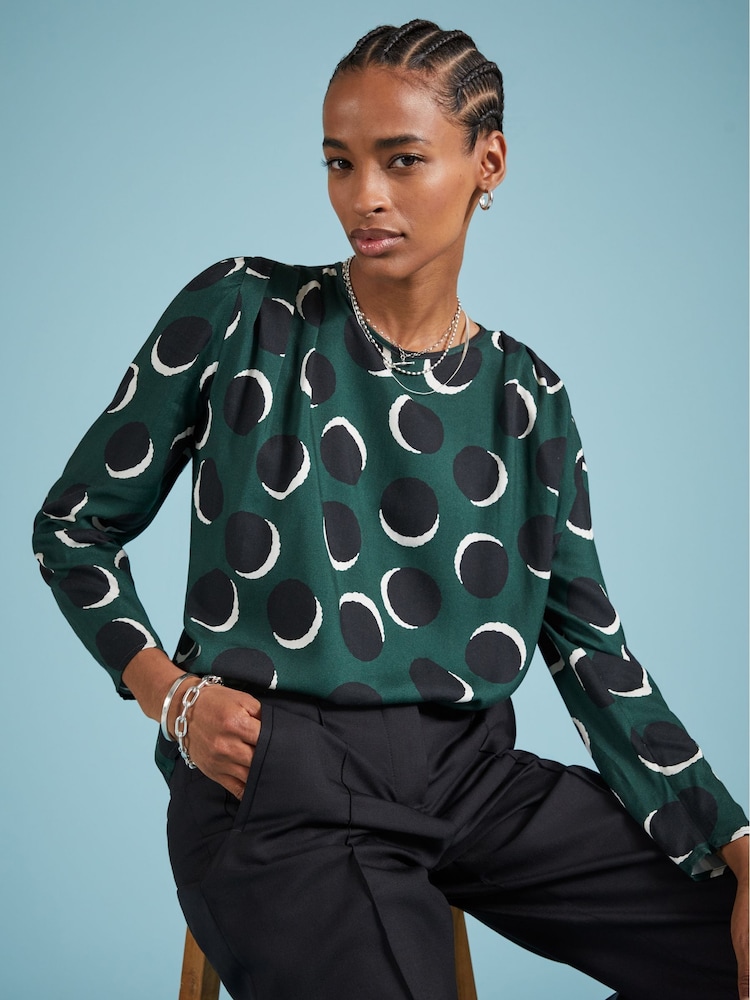 Baukjen Green Dottie Printed Blouse - Image 1 of 5