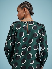 Baukjen Green Dottie Printed Blouse - Image 4 of 5