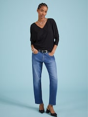 Baukjen Ella Relaxed V-Neck Black Top - Image 2 of 4