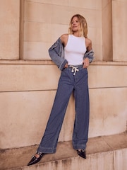 Mint Velvet Blue 100% Cotton Wide Jeans - Image 1 of 4