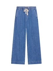 Mint Velvet Blue 100% Cotton Wide Jeans - Image 3 of 4