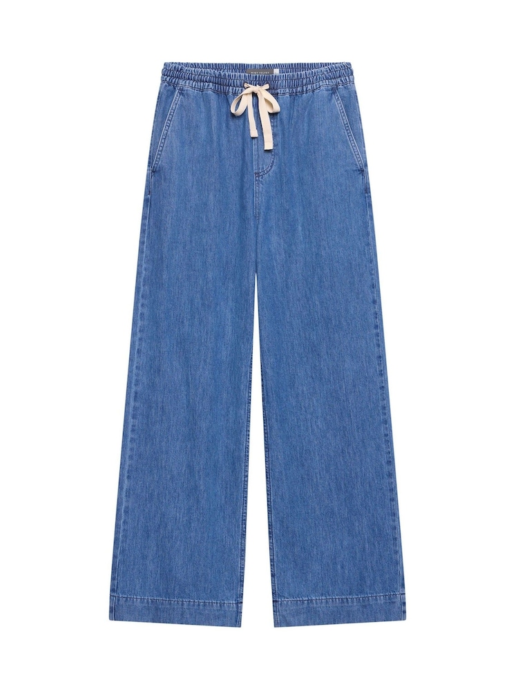 Mint Velvet Blue 100% Cotton Wide Jeans - Image 3 of 4