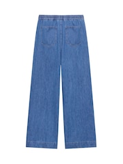 Mint Velvet Blue 100% Cotton Wide Jeans - Image 4 of 4