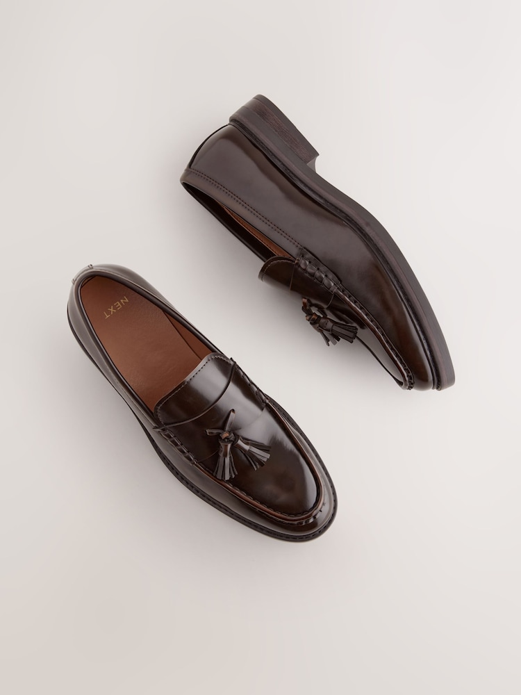 Brown Chunky Tassel Loafers - Image 3 of 6