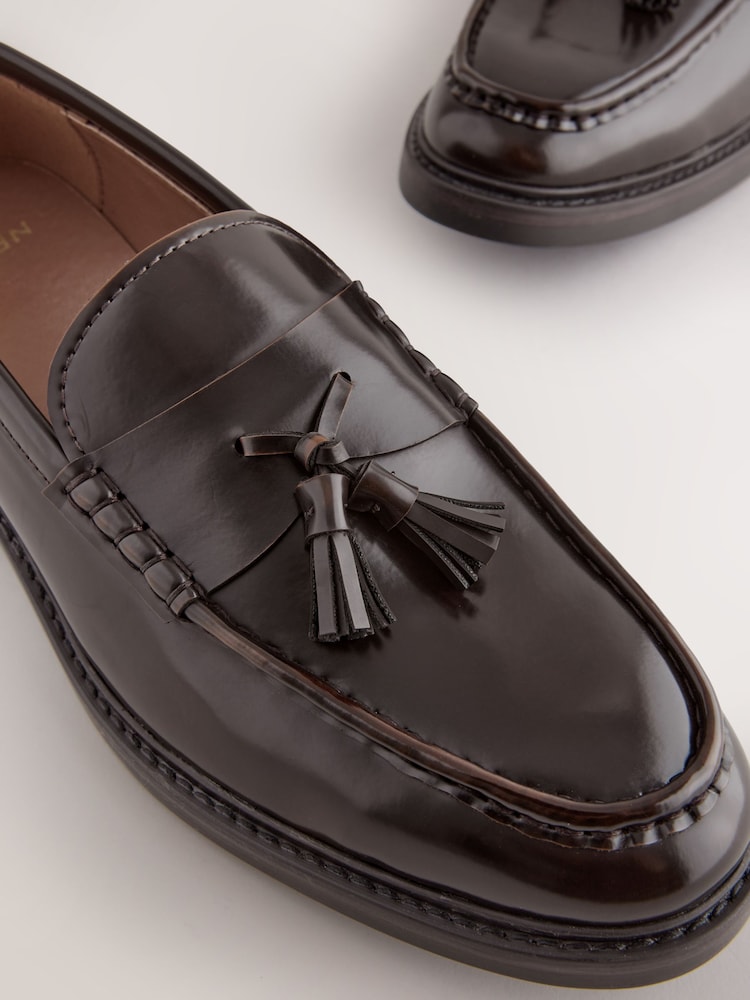 Brown Chunky Tassel Loafers - Image 4 of 6