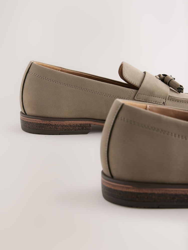 Taupe Tassel Loafers - Image 4 of 5