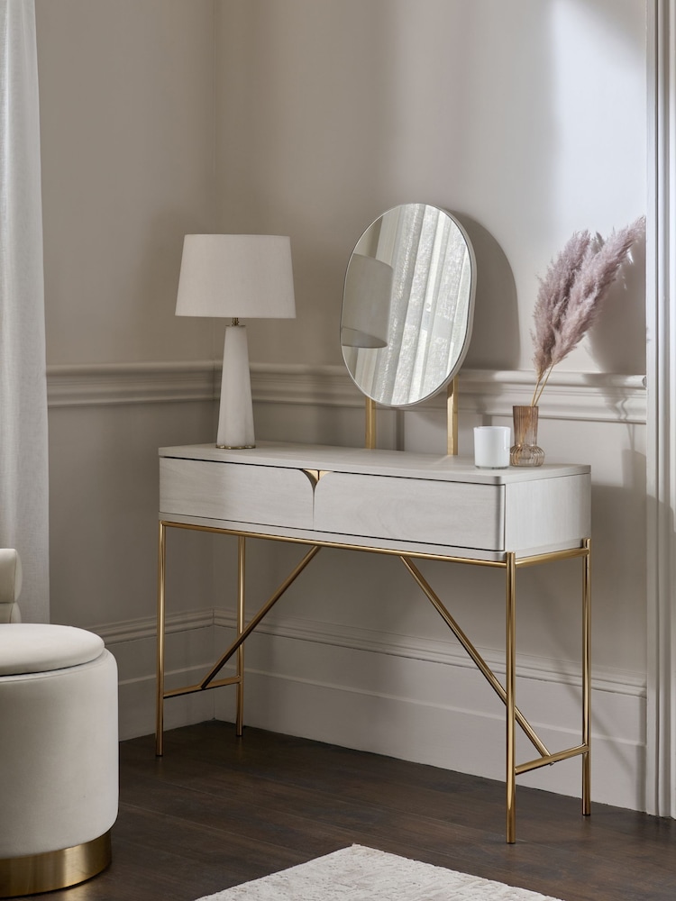 Light Evie Oak Effect Console Dressing Table - Image 1 of 8