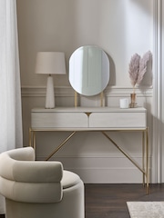 Light Evie Oak Effect Console Dressing Table - Image 2 of 8