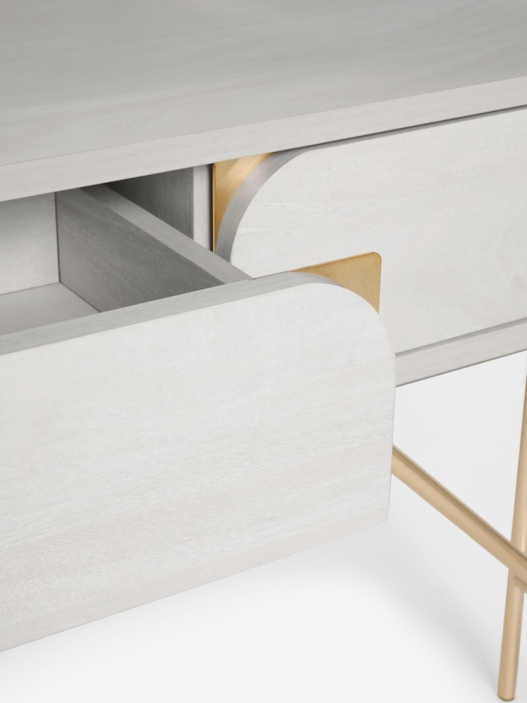 Light Evie Oak Effect Console Dressing Table - Image 8 of 8