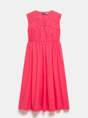 Mint Velvet Red 100% Cotton Tie Midi Dress - Image 3 of 4