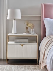 Light Evie Oak Effect Multi Bedside Table - Image 2 of 6